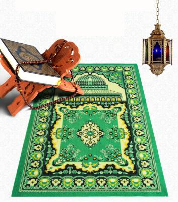 China Durable polyester velvet cheap portable printed crystal prayer mat washable super soft muslim rug cover for sale