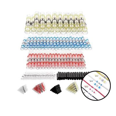 China HONGYI 150PCS Heat Shrink Butt High Temperature Waterproof Connectors Solder Joint Wire Connectors Crimp Insulated Electrical Butt Terminals for sale