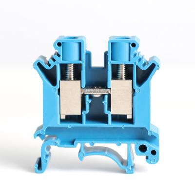 China Wire Connecting HONGYI Factory Price Copper Conector Plastic Din Rail Power Through Terminal Block UK 2.5b for sale