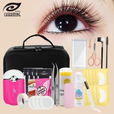 China Professional and Complete Eyelash Training Kit Wick Extension Kit Case Eyelash Tools Private Label for sale