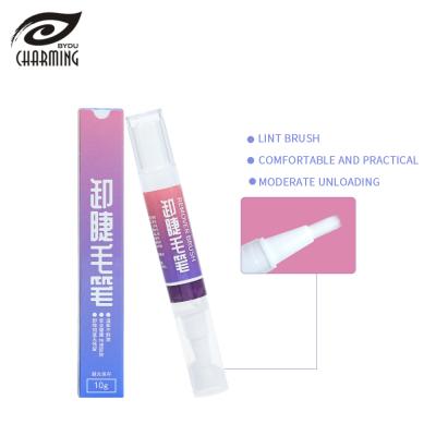 China Quickly Dissolves Portable OEM 10g Wick Extension Glue Remover Adhesive Pen with Brush for sale