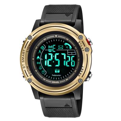 China Automatic Date SMAEL 8041 Japan Movement Led Latest Big Dial Lights Men Fashion Male Sports Wrist Smart Watches Blue-tooth With Logo for sale