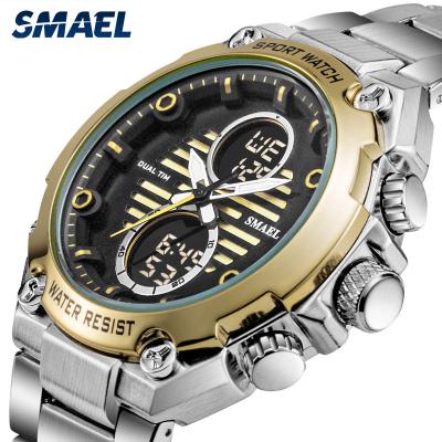 China Electronic Alarm SMAEL 1372 Stainless Steel Band Quartz Watch Men Waterproof Watches for sale