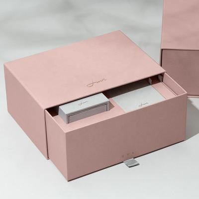 China Recyclable Private Label Mini Drawer Box Purple Jewelry Packaging Boxes Luxury With Low Moq Customized Logo for sale