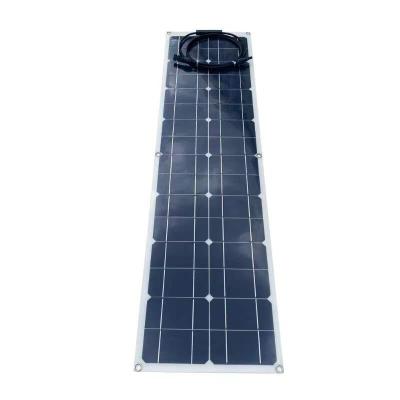 China High Conversion Efficiency 12v 50w Industrial Portable Lightweight Foldable Flexible Monocrystalline Etfe Solar Power Panel for sale