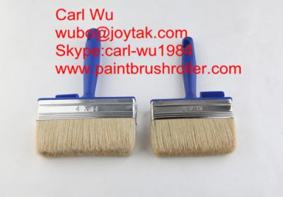 China Natural pure bristle Chinese bristle synthetic mix shed fence paint brush wood handle plastic handle 5 inch WB-000 for sale