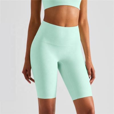 China Breathable Yoga Workout Women Yoga Shorts High Waisted Biker High Waist Shorts Side Pockets,Cycling Gym Running Shorts for sale