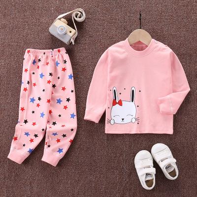 China Thermal pajamas baby kids 2021 new children's clothes and long pants cotton underwear suit baby clothes for sale