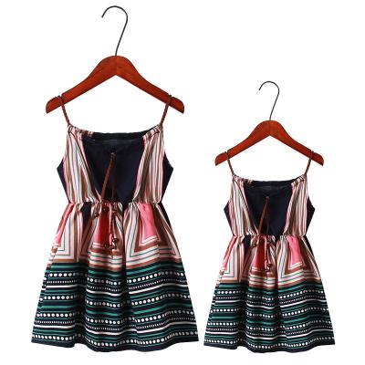 China Breathable Parent-child Wear 2021 New Seaside Vacation Beach Dress Parent-child Summer Dress for sale