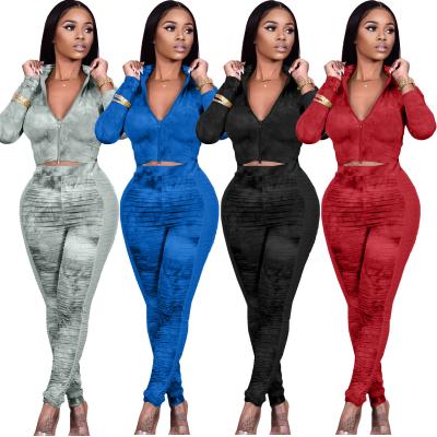 China Breathable Two Piece Pants Set Hip Lifting Slim Fit Pleated Quilting Mesh Printed 2 Piece Set Women's Sports for sale