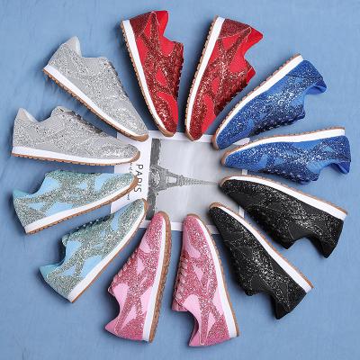 China CUSHIONING Trifle Sequins Rhinestone Fashion Women's Breathable Women's Shoes Casual Shoes for sale