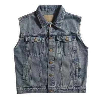 China Wholesale Waistcoat Washed Men's Denim Vest Mens Breathable Jeans Cowboy Vests Sleeveless Vests for sale