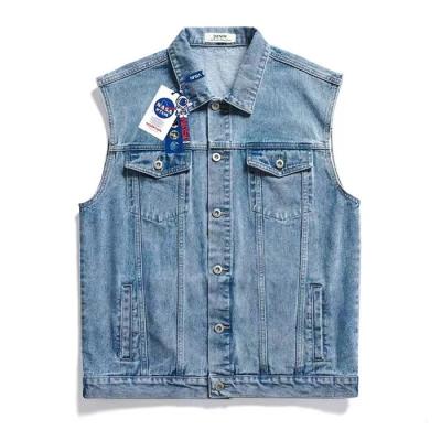 China Stylish Mens Denim Sleeveless Summer Casual Wear Vest Jacket Jeans Jackets Anti-Shrink Washed Daily Washed Anti-Shrink for sale