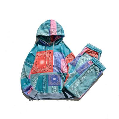 China Anti-wrinkle 2020 autumn and winter loose retro paisley street paisley jacket bandana cardigan hooded sweater for sale