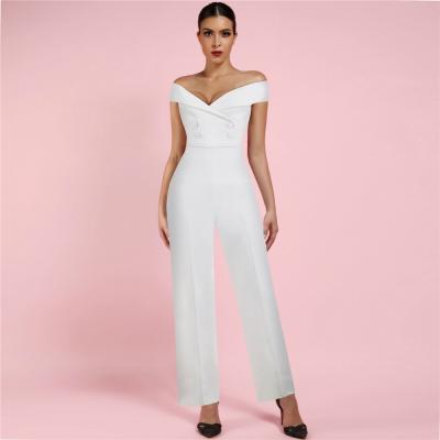 China S2030 Anti-Static White Off The Shoulder Sleeveless Over The Knee Overalls for sale