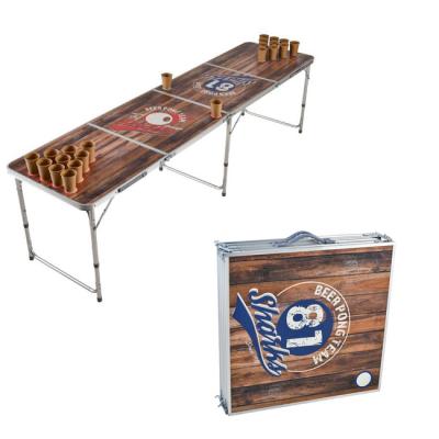 China Durable Hardware 8ft Makers Connected Aluminum Custom Portable Mini Game Foldable Beer Pong Table for sale