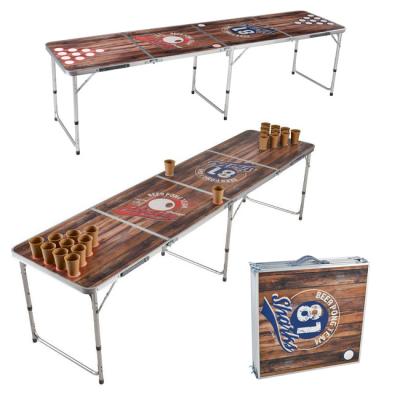 China Aluminum Material Gaming Manufacturers Durable 8ft Mini Custom-Folding Portable Beer Pong Table for sale