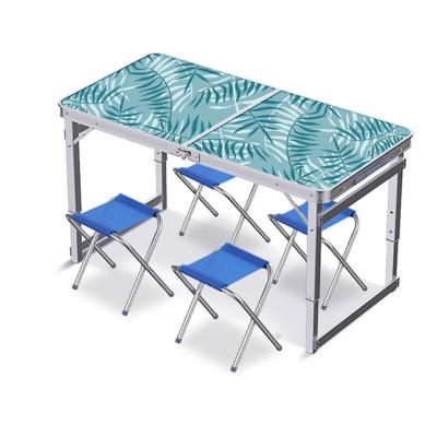 China Durable Material Aluminum Alloy Outdoor Portable Folding Table Chairs Set for sale