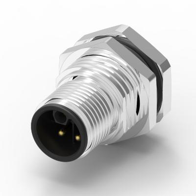 China Industry M12 L-Coded 5 PIN Front Lock Waterproof Connector for sale