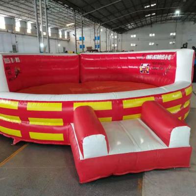 China 2021 High Quality PVC Exciting Inflatable Mat With Bull Machine for sale