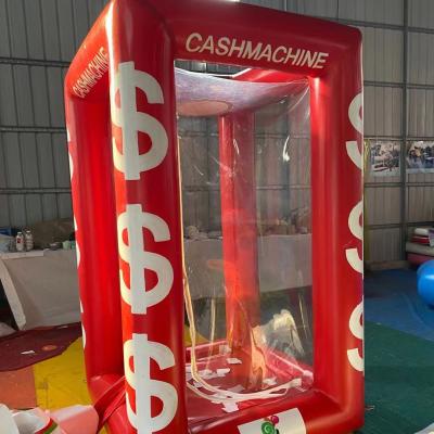 China Best quality 0.55mm PVC tarpaulin or 0.60-0.90mm PVC tarpaulin HOT air tight inflatable cash grabber booth, inflatable money grabber machine with customized design client for sale