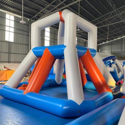 China Best Quality 0.90mm PVC Tarpaulin Most Popular Inflatable Floating Water Climbing Tower For Water Park for sale