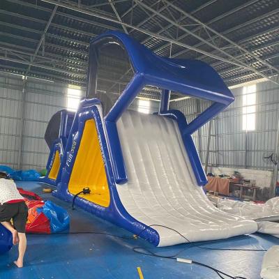 China Best Quality 0.90mm PVC Tarpaulin Most Durable Factory Price Inflatable Floating Water Slide, Inflatable Water Park Equipment For Adults Water Play for sale