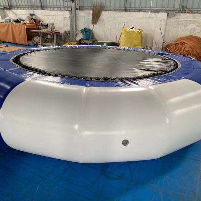 China Good quality 0.90mm PVC tarpaulin of PLATO's most popular aqua jump inflatable water trampoline, inflatable floating water trampoline with high quality for sale