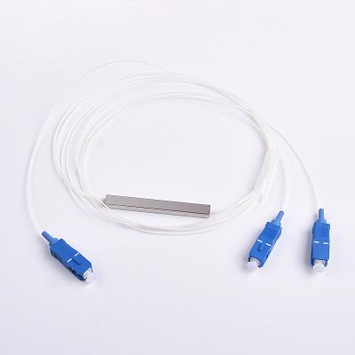 China fiber optic splitter 1*2 SC UPC gpon PLC Mini Steel splitter for FTTH 1*2 SCUPC for sale