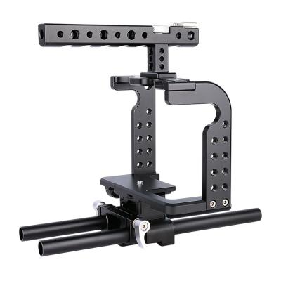 China Video Camera Cage Installation Hot Sales Heavy Duty Aluminum Professional Rail Rods Handle Handle Video Rig Lumix Gh 5/Gh5/Gh5S Cage for sale