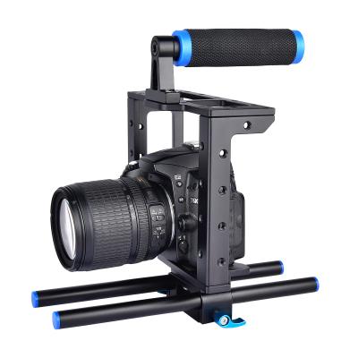 China Support Camera Aluminum Multifunctional Camera Video Cage With Handle Grip Rod For Other DSLR Camera for sale