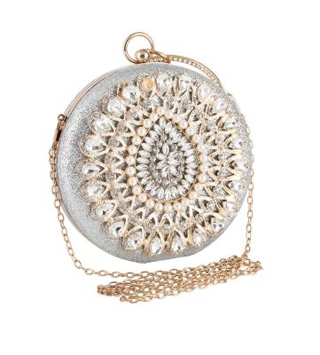 China Wedding Party Purse Bag Banquet Diamond Studded Evening Dinner Bag New With Clutch Bag Handle Chain Mold for sale