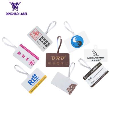 China Waterproof Custom Logo Rat Tail Label Ring Necklace Hang Tags Jewelry Label for sale