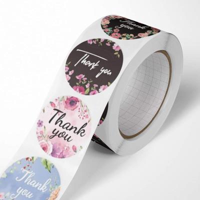 China Waterproof Custom Adhesive Die Cut Sticker Roll For Small Business Packaging Label Round Logo Label Stickers for sale