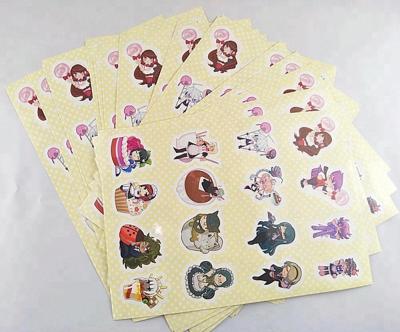 China Fashion Hot Sales A4 A5 Vinyl Kids Waterproof Self Adhesive Sticker Sheets Kiss Cut Sticker Sheet Printing for sale