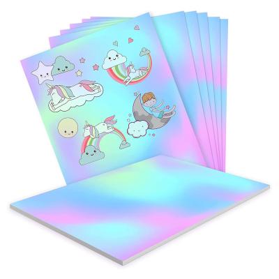 China A4 A3 Size Waterproof Vinyl Holographic Printable Sticker Rainbow Vinyl Sticker Paper Waterproof Paper for Inkjet Printer for sale