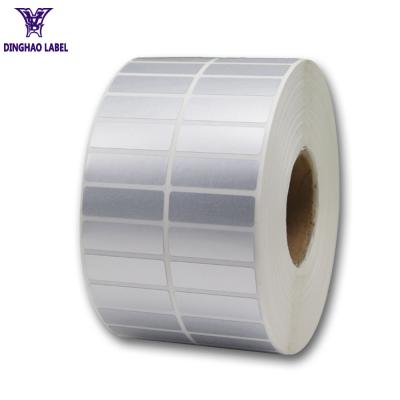 China custom size barcord packaging label blank adhesive roll sticker silver vinyl stickers label for sale