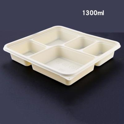 China 100% Compostable Food Eco-Friendly Made Of Cornstarch 4-5-CompartmentToGo Biodegradable Plastic Restaurant Containers For Fast Food for sale