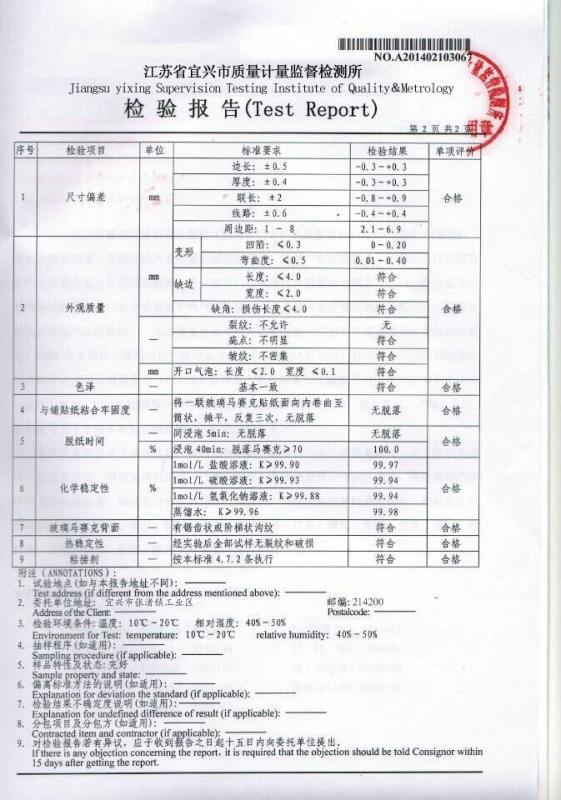 质量检验报告 - Yixing KB Stone Co., Ltd