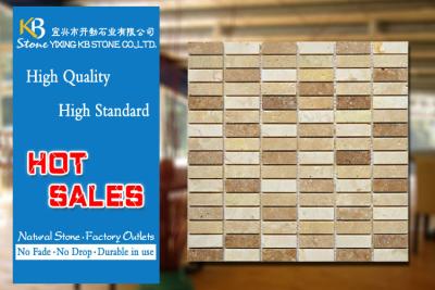 China Interior Travertine Mosaic Tiles Natural Stone Marble 12 X 12 Inch for sale