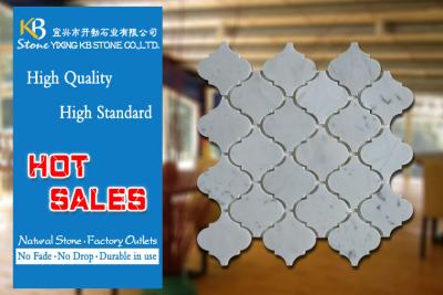 China Bianco Carrara Polished Decorative Mosaic Tiles Lantern Shape Floor for sale