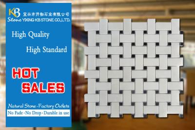 China White Marble Wall Tiles Marble Mosaic Tile With Black Dots CE Approved for sale