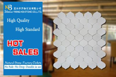 China White Mosaic Tiles China White Marble Peach Shaped For Kitchen Hotel for sale