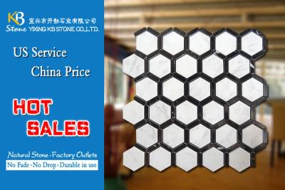 China Italiaanse van de steen natuurlijke hexagonale marmeren mosiac van Carrara witte marmeren de vloertegels Te koop