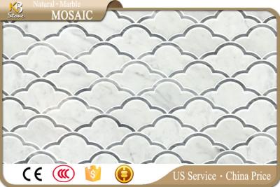 China Polished windy pattern waterjet marble mosaic waterjet mosaic tile for sale