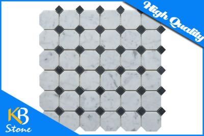 China Bathroom Polished Octagon Marble Mosaic Tile Backsplash Bianco Carrara White for Floor for sale