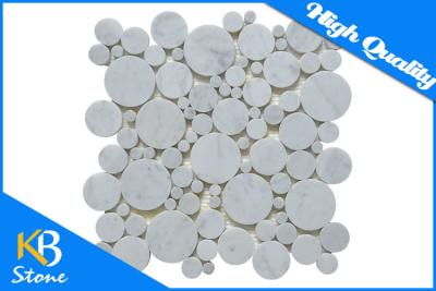 China Professional Irregular Round White Carrara Marble Tile Meshed on 12