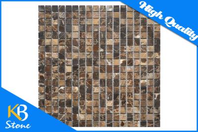 China 3/5 x 3/5 Inch Dark Emperador Marble Sqaure Polished Mosaic Tile for Home / Hotel Decor for sale