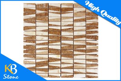 China Hand Made Cream Marfil Marble Mosaic Tiles , Home or Hotel Wall Decor Stone Art Tiles for sale