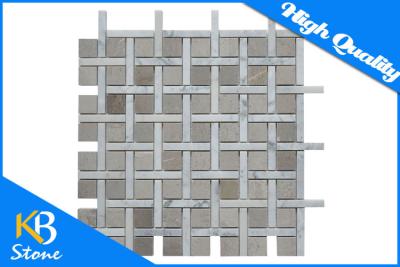 China Polished Marble Mosaic Tiles Grey And White Stone Mosaic Flooring Tile for Wall Decoration for sale